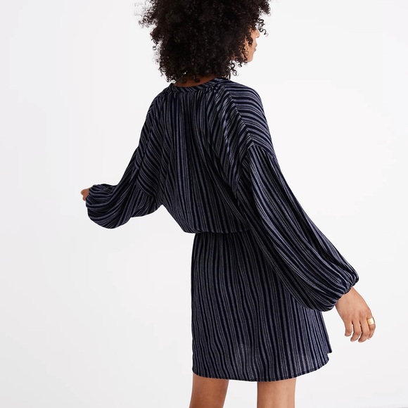 Madewell x Christy Dawn Bonnie Striped Mini Dress Size M Blue - Picture 3 of 14